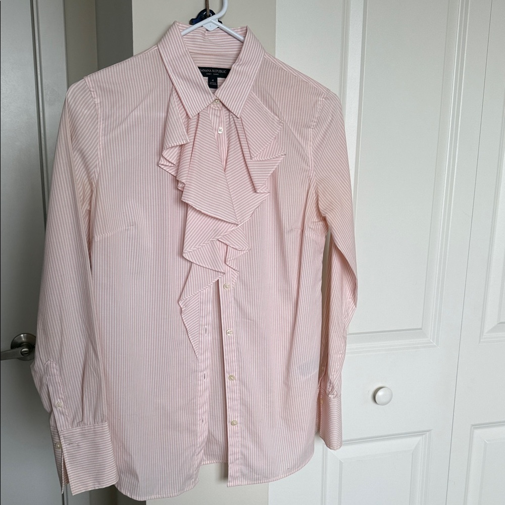 Banana Republic Light Pink Striped Shirt